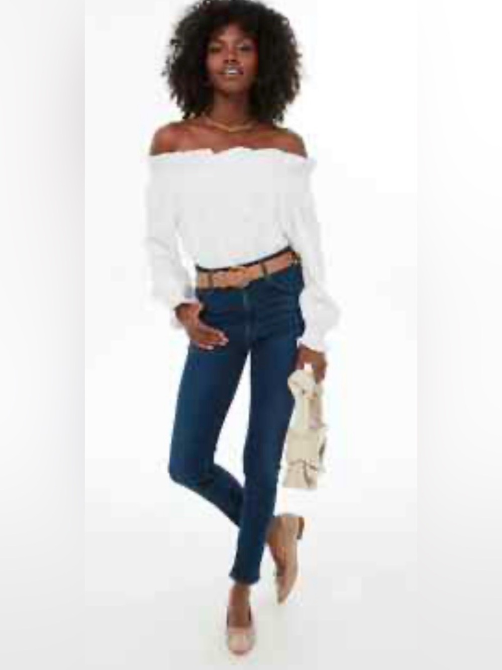 Tuckernuck White Ruffle-Neck Smocked Blouse